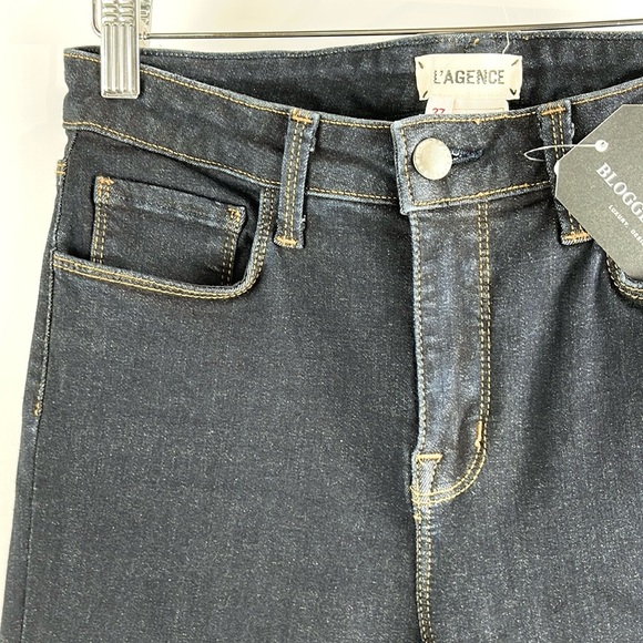 L'AGENCE Margot Midnight High Rise Ankle Skinny Jeans - Picture 4 of 8